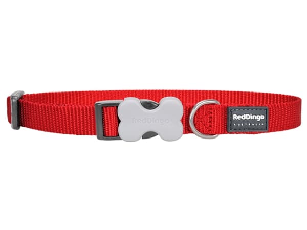 Red Dingo halsbånd, classic rød, 24-36cm/15mm