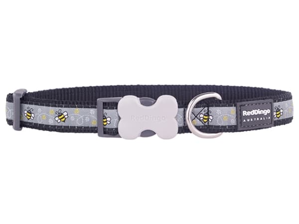 Red Dingo halsbånd, bumble bee sort, 41-63cm/25mm