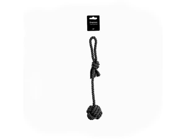 DOGMAN Lelu pallo/köysi musta 6/35cm