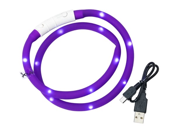 DOGMAN LED-rengas silikoni Lila 20-65cm
