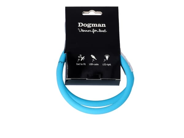Dogman Blinkhalsband Led Turkos 20-65cm