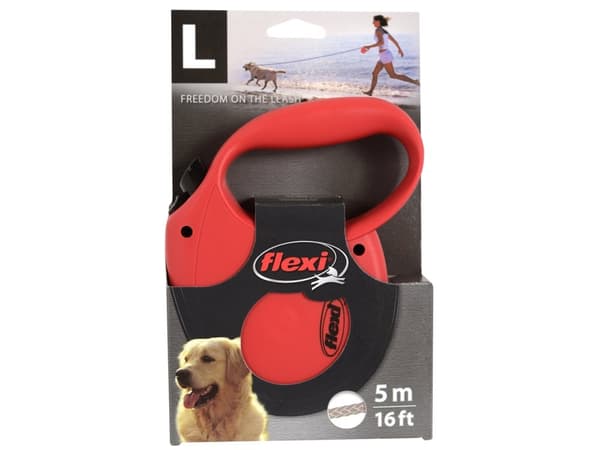 Flexi Rope Lead Standard Size L 5 m maxvikt 50 kg, Hund, Fleksibel hundesnor, Sort, Ledning, 50 kg, Monokromatisk