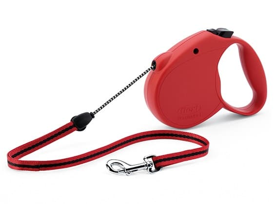 Flexi Standart, Hund, Utdragbart koppel, Röd, Band, 15 kg, Monokromatiskt