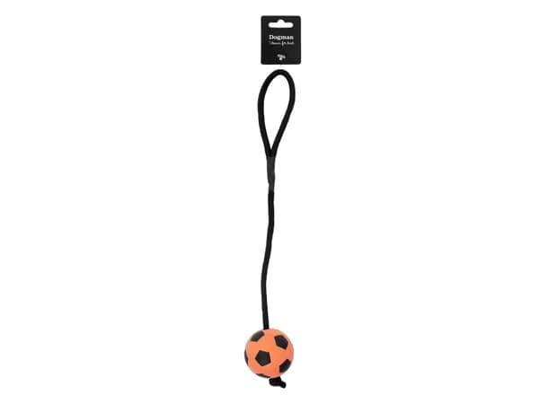 Dogman Leksak Fotboll Med Snöre Orange 40cm
