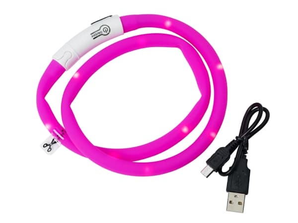 DOGMAN LED-ring silikon rosa 20-65cm