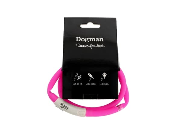 DOGMAN LED-ring silikon rosa 20-65cm