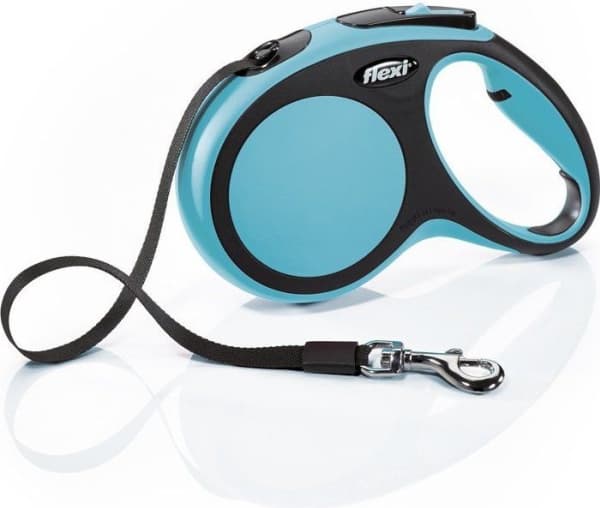 Flexi New Comfort M Tape 5 m, Hund, Utdragbart koppel, Blå, Vit, Band, 25 kg, Monokromatiskt
