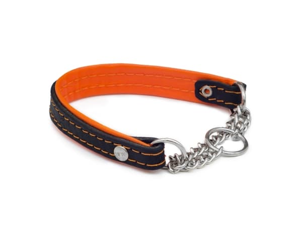 Alac Halvstryp Läderhalsband Med Kedja 55cm