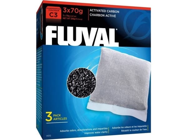 Fluval hiilipatruuna suodattimeen C3, 3x70g