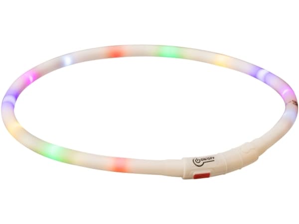 Trixie Flash lysring USB, silicone, XS–XL: 70 cm/ø 10 mm,flerfarvet