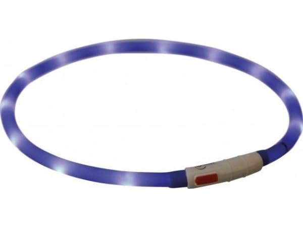Trixie Flash lysring USB, silicone, XS–XL: 70 cm/ø 10 mm, royal