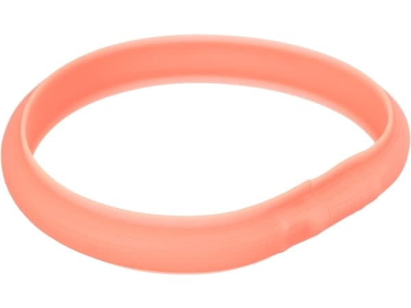 Trixie Flash lysbånd USB, L–XL: 70 cm/30 mm, koral