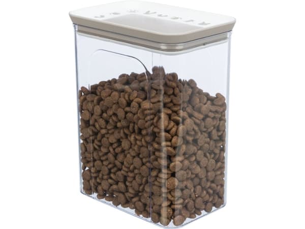 Trixie Food and snack jar, 2.2l/15×14×19cm, transparent/white