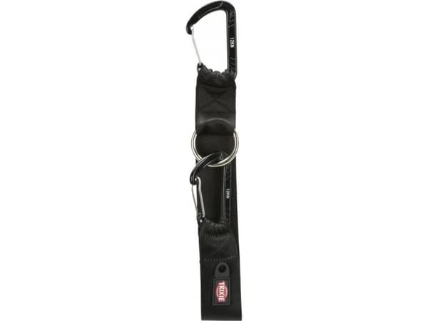 Trixie Universal belt strap,mounteneer carabiner, 30 cm/38 mm, sort