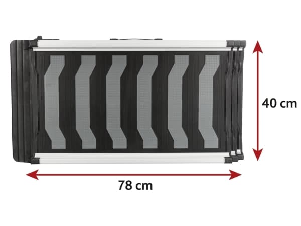 Trixie Ramp, 3-kertainen teleskooppi, 40 × 78-175 cm, 6,8 kg, sort/grå