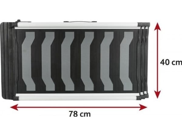 Trixie Ramp, 3-kertainen teleskooppi, 40 × 78-175 cm, 6,8 kg, sort/grå
