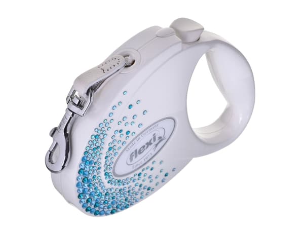 Flexi uttrekkbar snor Glam Splash Ocean M 5m, hvit