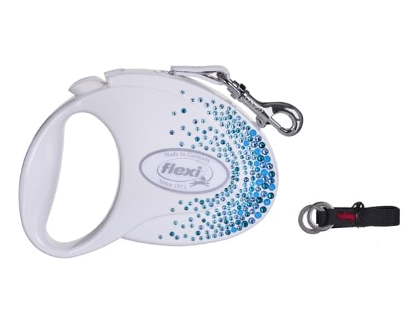 Flexi uttrekkbar snor Glam Splash Ocean M 5m, hvit