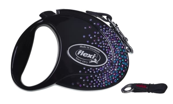 Flexi uttrekkbart bånd Glam Splash Mystic M 5m sort