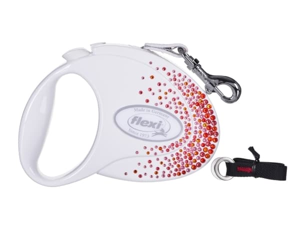 Flexi automatiskt koppel Glam Splash Orient M 5m, vit