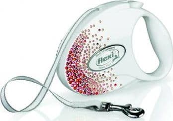 Flexi automatiskt koppel Glam Splash Orient M 5m, vit