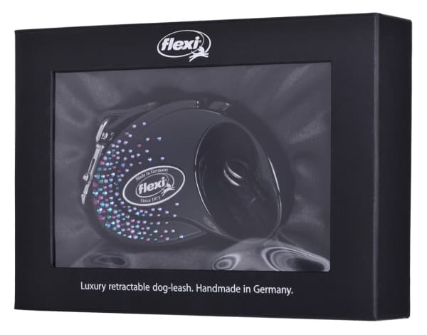 Flexi uttrekkbar snor Glam Splash Mystic S 3m, svart