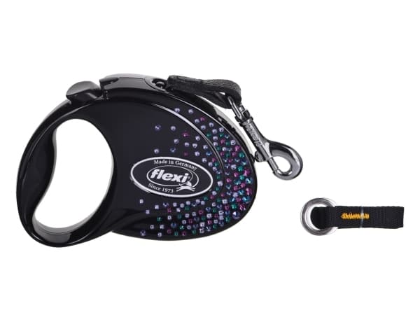 Flexi uttrekkbar snor Glam Splash Mystic S 3m, svart