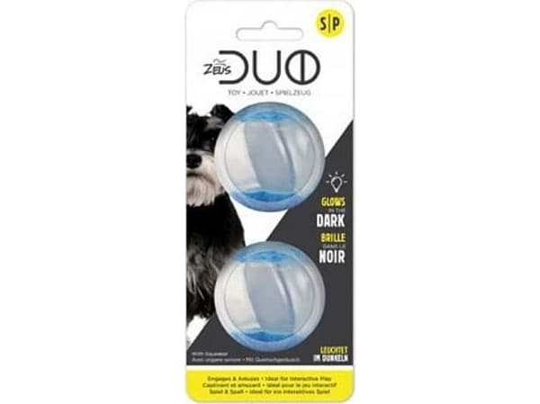 Zeus ZS Duo Ball, 5 cm, med lyd/knirkende, glød i mørket, 2 stk/pk.