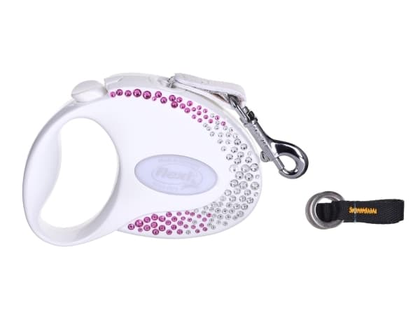 Flexi uttrekkbar snor Glam Composition S 3m, hvit