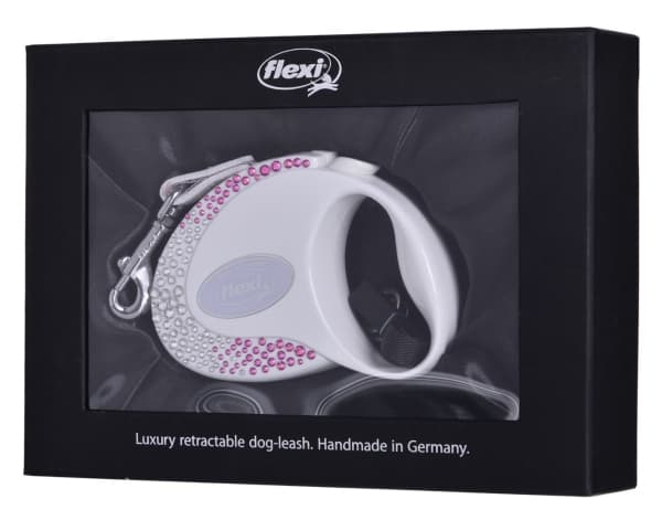 Flexi uttrekkbar snor Glam Composition S 3m, hvit
