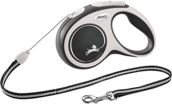 Flexi New Comfort M Tape 5 m Black Dog Indragbar ledning