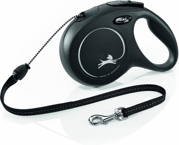 Flexi New CLASSIC 8 m Black Dog Sisäänvedettävä johdin