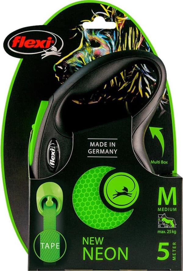 Flexi New Neon S 5 m Dog Indragbar ledning