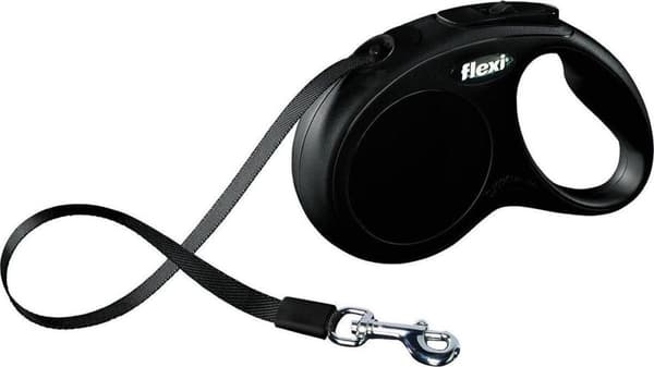 Flexi New CLASSIC 5 m Black Dog Indragbar ledning