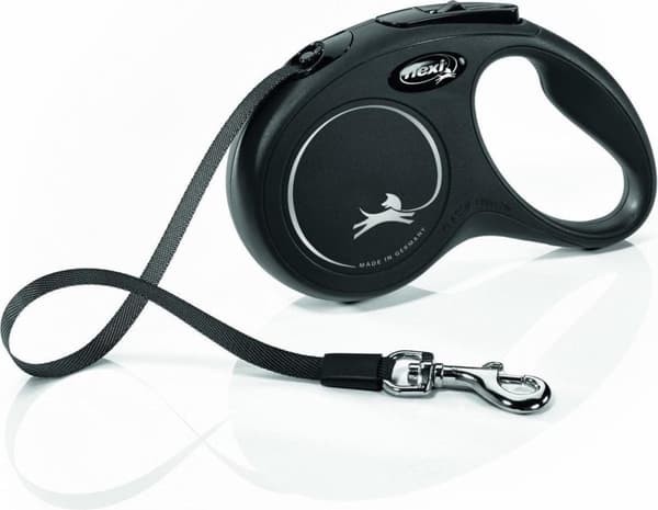 Flexi New CLASSIC 5 m Black Dog Indragbar ledning