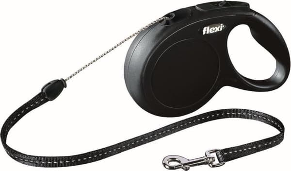 Flexi New CLASSIC 8 m Black Dog Optrækkelig snor