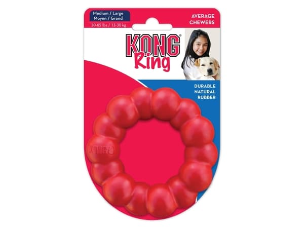 Kong Leksak Ring Classic Röd M/l 11cm