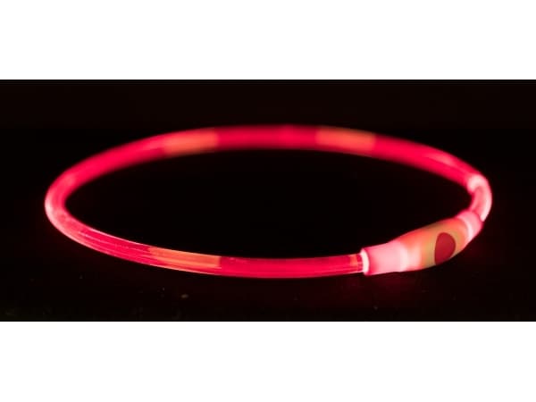 Trixie Flash light ring USB, L–XL: 65 cm/ø 8 mm, rød
