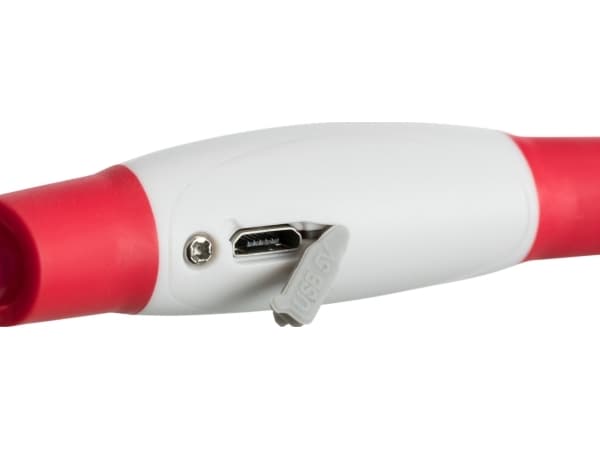 Trixie Flash light ring USB, L–XL: 65 cm/ø 8 mm, rød