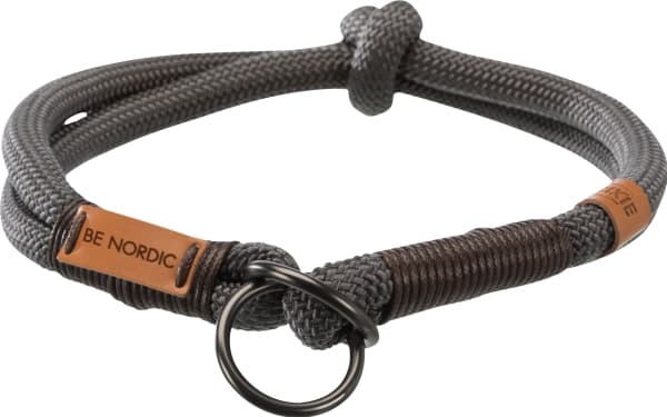 Trixie BE NORDIC kvælerhalsbånd, L–XL: 55 cm/ø 13 mm, Mørkegrå/brun