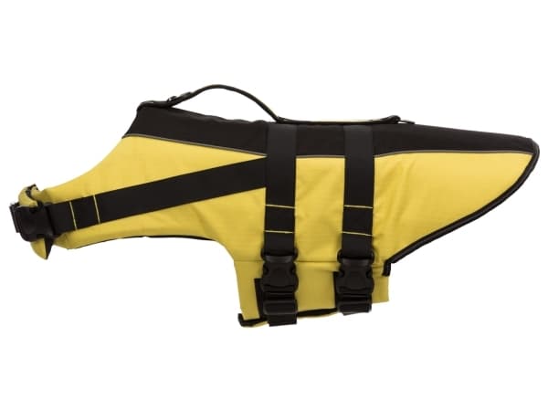 Trixie Redningsvest til hund, L: 55 cm: 50–80 cm, <36 kg, gul/sort