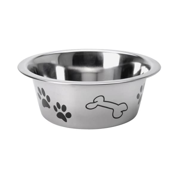 Hundemadsskål med Print 16 cm rustfrit stål