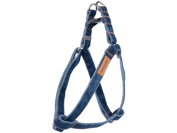 Amiplay Amiplay - hundsele, Denim Collection, storlek S, 20-35 cm x 1 cm marinblå
