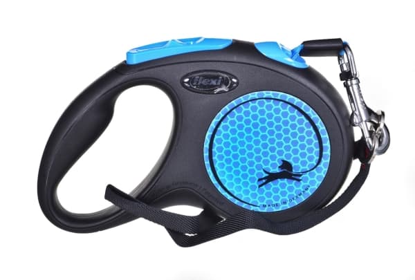 flexi New NEON bånd S, 5M, 15KG, black/neon blå