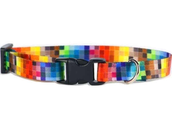 MATTEO Halsband plast spänne Pixele 30-55 cm - hundhalsband