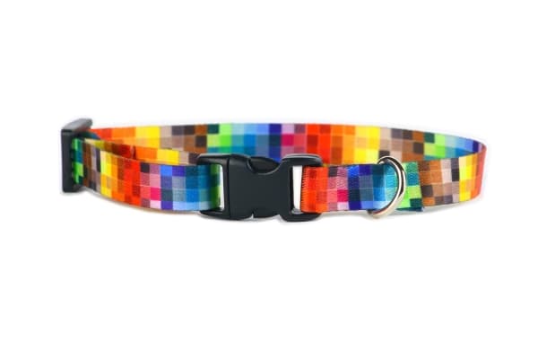 MATTEO Halsband plast spänne Pixele 30-55 cm - hundhalsband