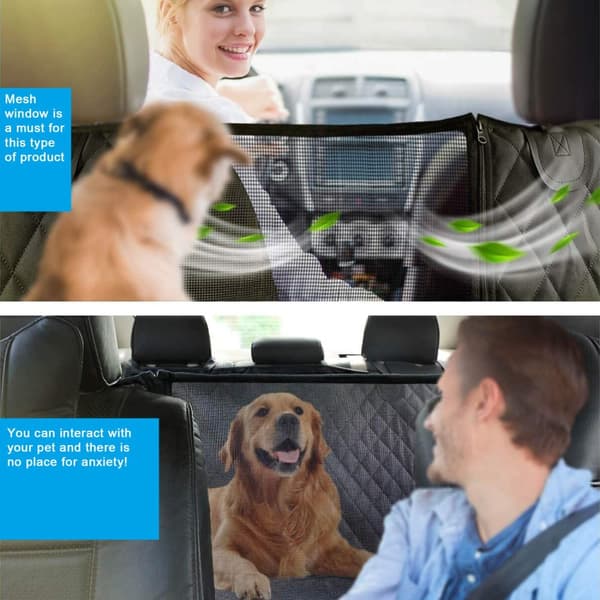 Flexibelt hundtäcke för baksätet Back Seat Cover Pet Hammock i svart