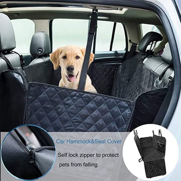 Flexibelt hundtäcke för baksätet Back Seat Cover Pet Hammock i svart