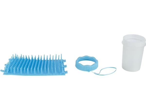 Trixie Paw cleaner, silicone/PP, M–L, blue