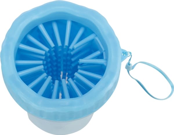 Trixie Paw cleaner, silicone/PP, M–L, blue